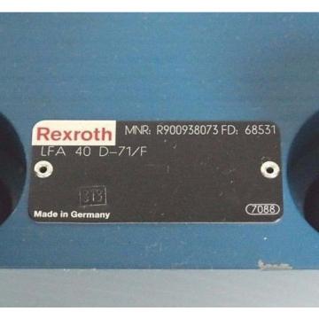 NEW India Egypt REXROTH R900938073 CARTRIDGE VALVE LFA 40 D-71/F FD: 68531 W/ BOLTS