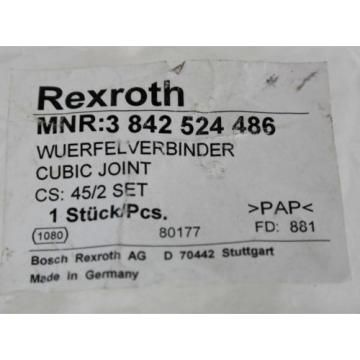 LOT Australia Korea OF 4 NEW REXROTH 3-842-524-486 CUBIC JOINT CONNECTORS 3842524486