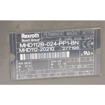 BOSCH Greece Korea REXROTH MHD112B-024-PP1-BN SERVO MOTOR 277198, MHD112-20210 REPAIRED