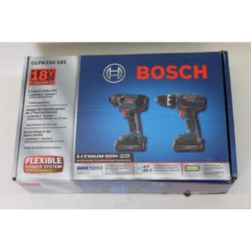 BNIB BOSCH 18V Max Cordless Lithium-Ion 2-Tool Combo Kit CLPK232-181 120V