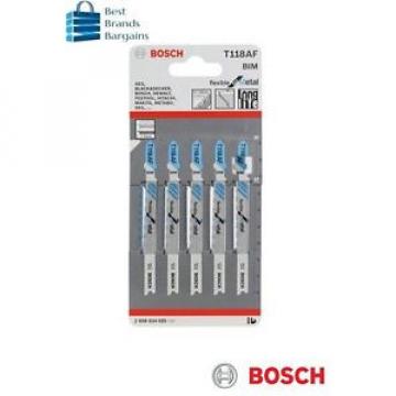 BOSCH FLEXIBLE FOR METAL T118AF JIGSAW BLADES 5 PACK 2608634505