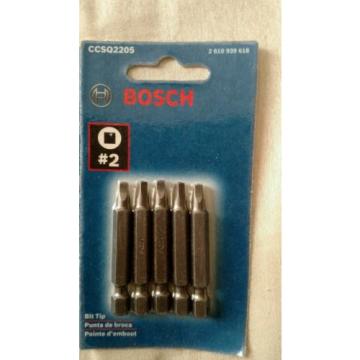 2 packages BOSCH CCSQ2205 #2 SQUARE BIT TIP 5pc