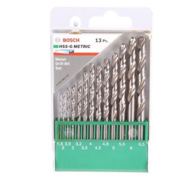 Bosch Metal Drill Bits High Speed Steel-Ground HSS-G Metric 13Pce Set 1.5–6.5mm