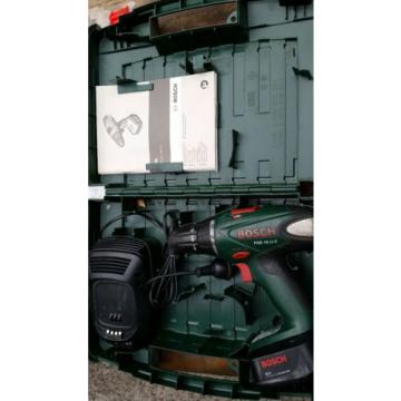 BOSCH 18V BATTERY DRILL, CHARGER AND CASE