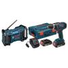 Bosch 18-Volt Lithium-Ion Cordless Combo Kit Drill Driver AM/FM Radio Compact