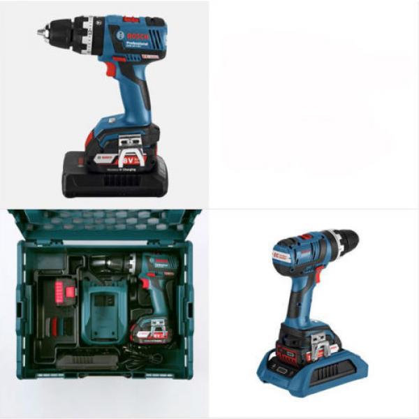 Bosch GSB18V-EC W Wireless Cordless 18V li-ion Brushless Combi Drill Full Set #2 image