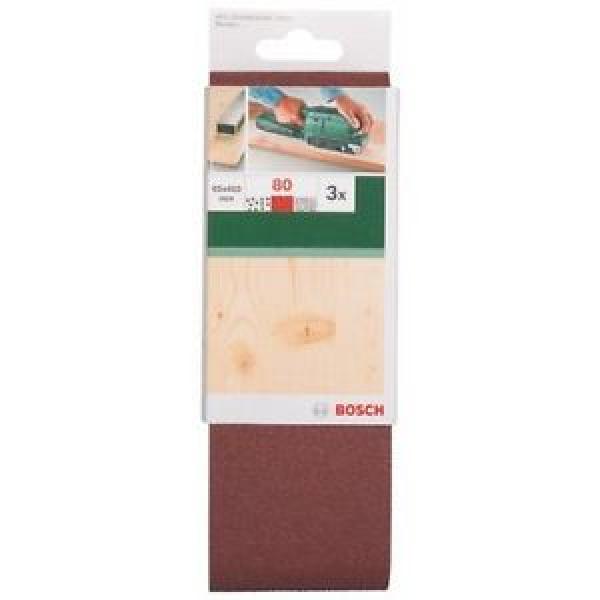 BOSCH 3 Nastri Abrasivi Per Levigatrice Nastro No Fori 65x410mm G80 #1 image